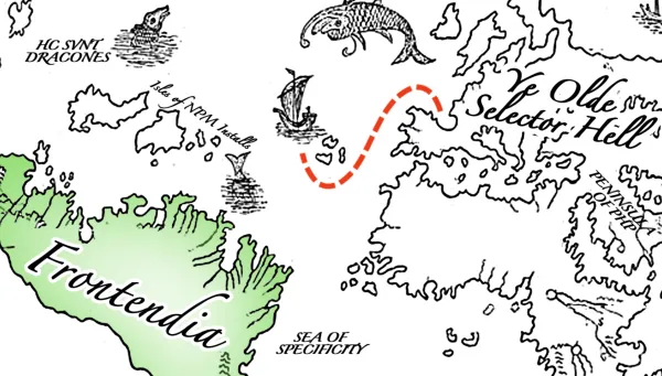 Frontendia: a path from "Ye Olde Selector Hell" through the "Sea of Specificity" and past the "Isles of NPM installs"