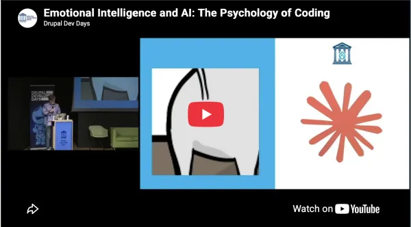 A slide from my keynote with the YouTube play button positioned directly over the cat’s bumhole